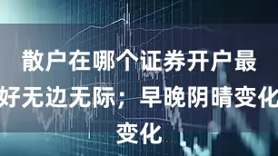 散户在哪个证券开户最好无边无际；早晚阴晴变化